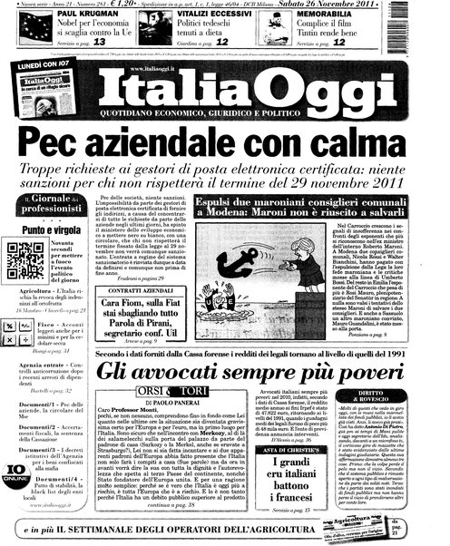 Italia oggi : quotidiano di economia finanza e politica